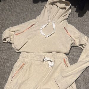Faherty Cream Hoodie and Jogger Set